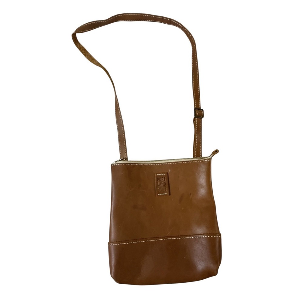 Portland Leather Goods Luxury Leather Festival Bag Crossbody Purse Brown Nutmeg
